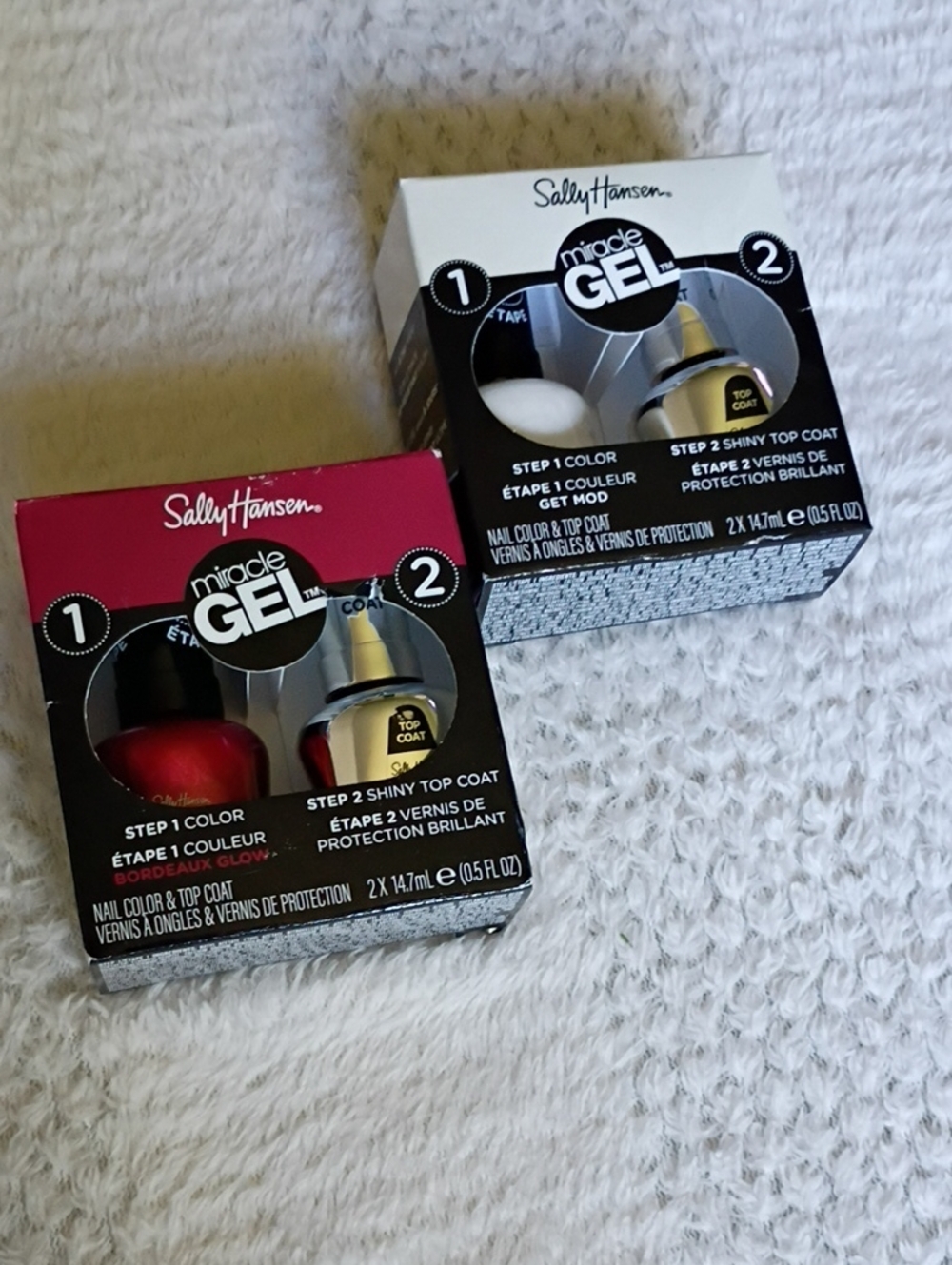 NIB Miracle Gel Nail Color & Top Coat - Red and White